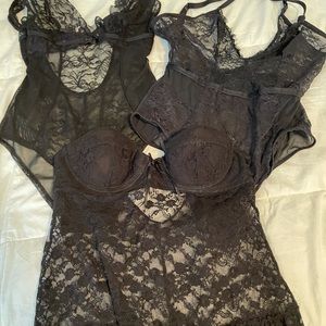 Womens Size S Black Lace Lingerie x 3